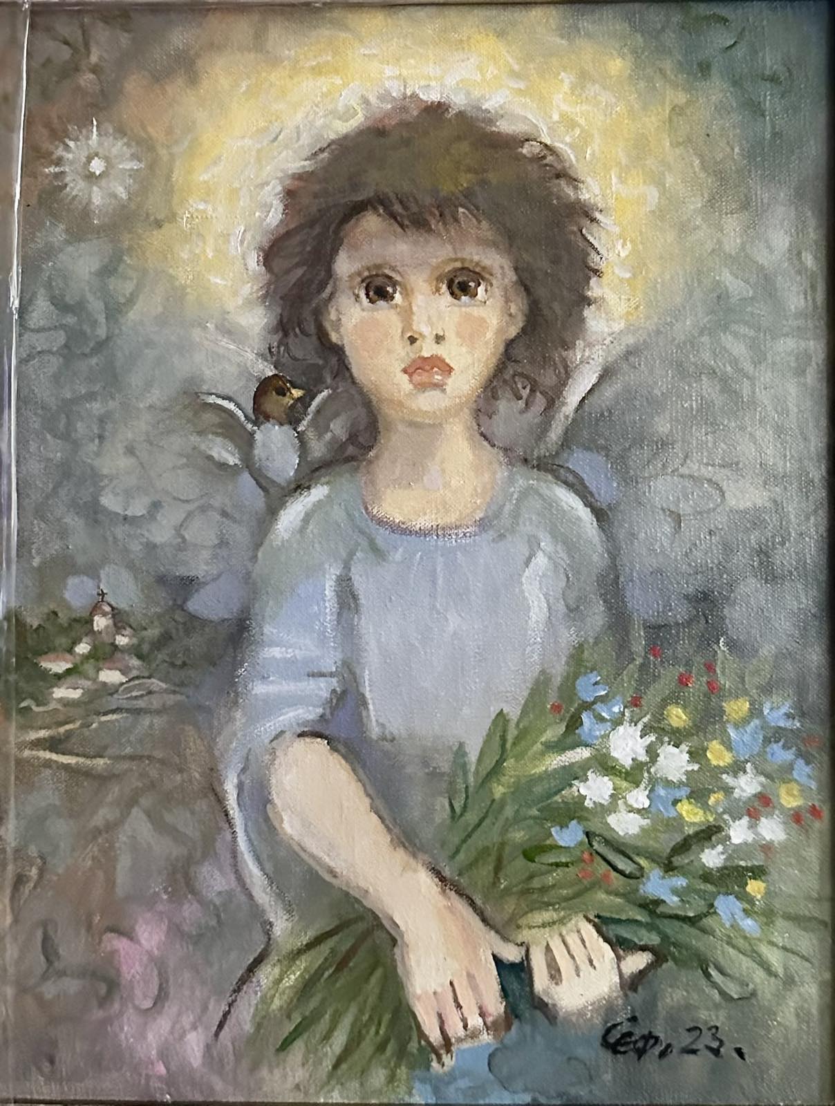 Girl with wild flowers - Suli Seferov